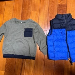 UNIQLO ダウンベスト 110サイズ 青・黒