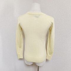 ダブルスタンダードクロージング ラウンドネック長袖ニット イエロー ウール 36 S レディースの画像