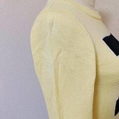 ダブルスタンダードクロージング ラウンドネック長袖ニット イエロー ウール 36 S レディースの画像