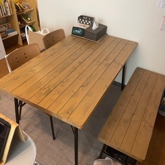 おしゃれ　美品　ニトリ　ダイニングテーブル　イス　ベンチ　セット