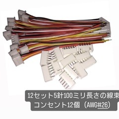 12セット5針100ミリ長さの線 コンセント12個（AWG#26）
