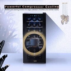 【新品・未開封】WIE ワインセラー 18本収納 省エネ エコ 振動抑制 恒温保湿 安定性能 【PSE安全認証+2層紫外線UVカット強化グラス】の画像