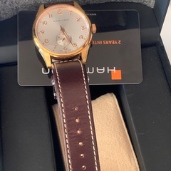 [美品]ハミルトン男性腕時計アナログゴールド/ブラウンの画像