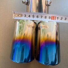 マフラーカッター　豪華チタンカラー２本出し　ステンレス製の画像