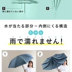 逆さ傘 ワンプッシュ開閉 グリーンの画像