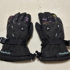 Mashalo 防水スキーグローブ 黒 