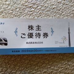 東武鉄道　株主優待券（2025年6月30日期限）　１セット