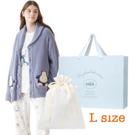 新品未使用ポケモンスリープカビゴン　ジェラートピケショッパー付ベビモコジャガードショールカーディガン SM