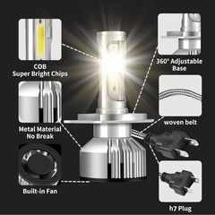車の電球用LEDヘッドライト3000K自動フォグライトキット12Vの画像