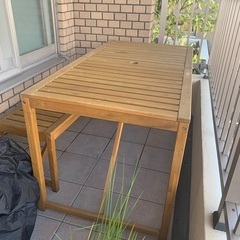 無料:IKEAベランダ／中庭用テーブル&チェアの画像
