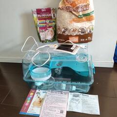 ☆ハムスターゲージセット＆餌、パネルヒーター、クッション材☆