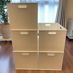 【決まりました】ニトリ　バスケット Nインボックス　レギュラー　5個　ホワイト　収納の画像