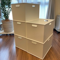 【決まりました】ニトリ　バスケット Nインボックス　レギュラー　5個　ホワイト　収納の画像