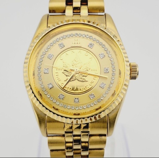 正規品 美品 エルジン カナダK24メイプルリーフ1/10oz 腕時計