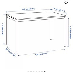 MELLTORP メルトルプ テーブル, ホワイト, 125x75 cmの画像