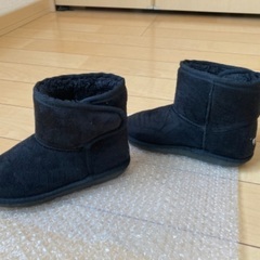 19cmムートンブーツ(黒)の画像