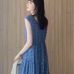 FRAY I.D フレイアイディ フリンジジャガードカシュクールワンピース