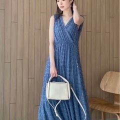 FRAY I.D フレイアイディ フリンジジャガードカシュクールワンピース