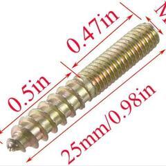 M4 ダブルヘッドボルト セルフタッピングねじ 長さ25mm ソファ家具接続ファスサイズ:M4 x 25mm。
材質:カーボンスチール。の画像