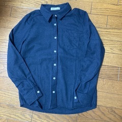 ネイビーネル素材シャツMサイズ
