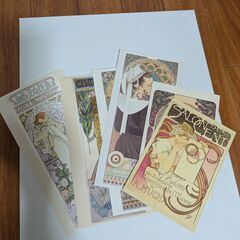 未使用新品 ミュシャ　黄道十二宮　額装ポスター(アートポスター)　ポストカードおまけ付きの画像