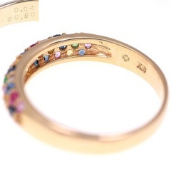 Spring☆。.:＊・゜フォーハート K18 サファイア ガーネットパヴェリングの画像