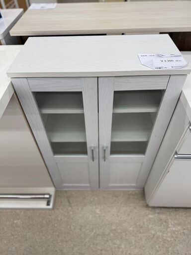★ジモティ割あり★  食器棚 白 H90×D31×W59.5 クリーニング済み TJ10321