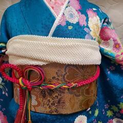 振り袖 (23) 7点セット　長襦袢、袋帯、帯揚げ、帯締め、伊達襟、刺繍半襟の画像