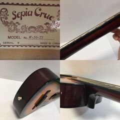 ○Sepia Crue MODEL №W-50-TS セピアクルー ミニアコースティックギター 全長67㎝ 音楽 楽器 中古品(NF241222)303-554の画像