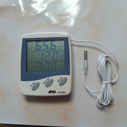 A\u0026D 時計付き温湿度計 外部センサー付き