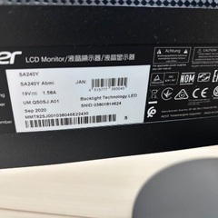 2020年製　acer27インチモニター　の画像