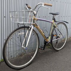 東京 大きなカゴ付 軽いアルミ クロスバイク 7速 700c 1...