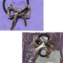メタリック/ゴールドヘアゴム（新品）の画像