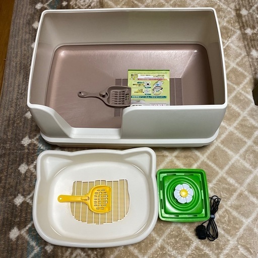 猫用トイレⅹ2と給水器セットの3点セット
