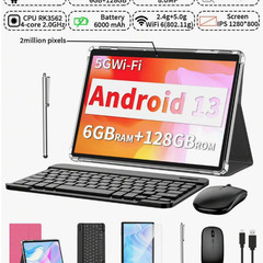 [新品] Android タブレット 6GB+128GB キーボ...