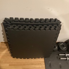筋トレ器具一式（ダンベル・インクラインベンチ・トレーニングマット）の画像