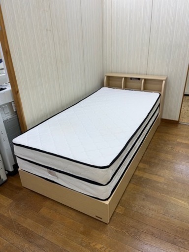 ご希望の方にはマットレス追加で+1枚可能です!! フランスベッド 収納付きベッドフレーム シングルベッド 家具 ベッド シングルベッド