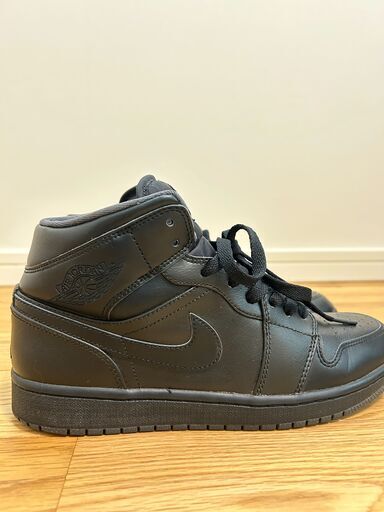 【美品】NIKE AIR JORDAN 1 MID 黒×黒 エアジョーダン 26.5㎝