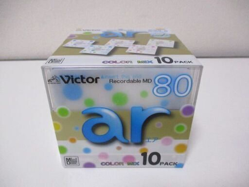 G♪16 MD Victor ar エア ミニディスク MDディスク 録音用 80分 10枚組 MD-80SX10 ビクター 未使用 未開封品 検：記録媒体 MDLP