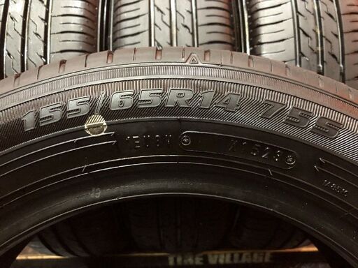 Yellow Hat ECOFINE 155/65R14 14インチ 夏タイヤ 4本 23年製 バリ溝 N-BOX ピクシスエポック 