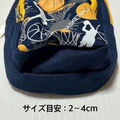 新品　筆箱　ペンケース　バスケット　プリント　ネイビー　バッグ　ポーチ　デザインの画像