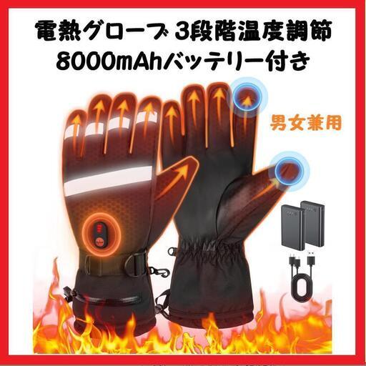【お渡し者確定】電熱グローブ 3段階温度調節 バイク 8000mAh 防寒 防水 防風
