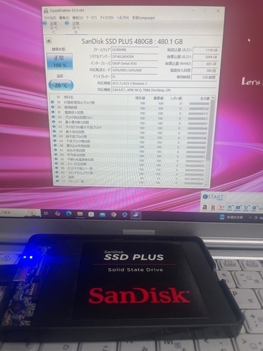 【使用時間短】2.5インチSSD 480GB SATA III 高速データ転送②