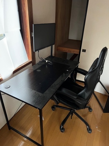 長野市23日限定/ゲーミングチェア、机、モニターgw2470-b