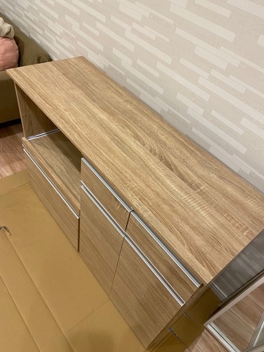 【新品•未使用】食器棚　カウンターキッチン　キッチン収納　ナチュラル素材　木目調