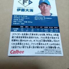 カルビープロ野球チップス2024 エラーカード伊藤大海の画像