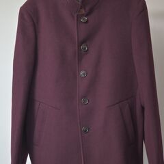 新品同様ワインレッド詰襟コート・クリーニング済み