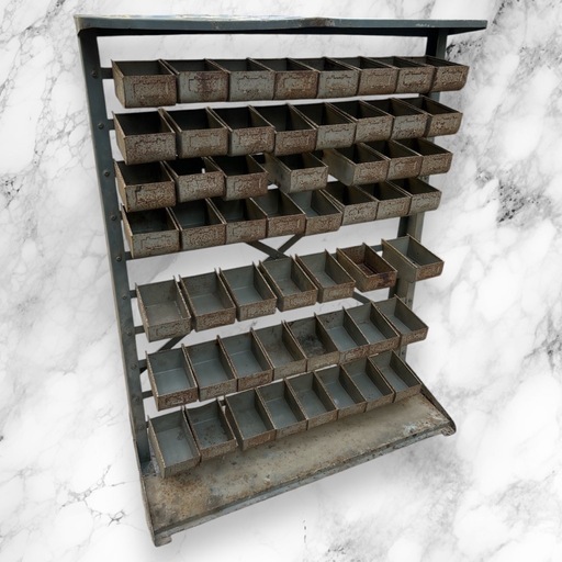 アンティーク ヴィンテージ パーツキャビネット スチールラック 鉄製 インテリア 現状引渡し 錆あり