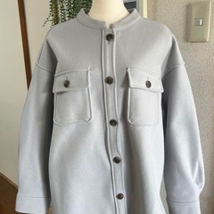 【 ピンクアドベ 】ノーカラー ブルゾン スエード ジャケット アウターの画像