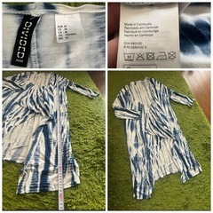 🌸500円商品✖️3つで1000円❗️ H＆M ストレッチ素材 羽織り 5分袖 柔らか肌触り ブルー総柄 サイズMの画像